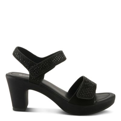 Women's Shine Crystal Strap Platform Heeled Sandals