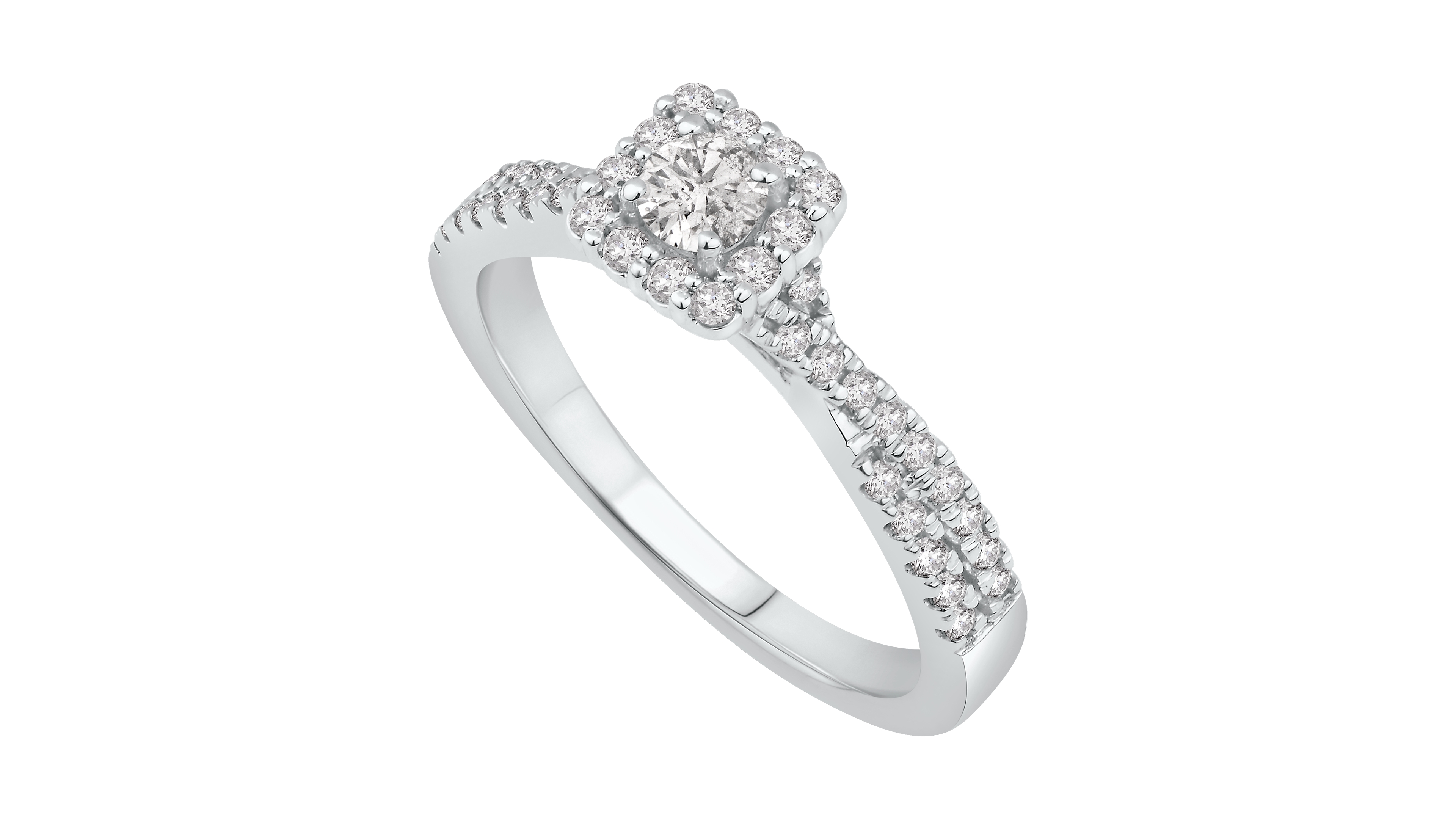 Macy's Diamond Halo Engagement Ring (1/2 ct. t.w.) in 14k White Gold