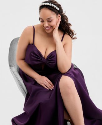 Created for Macy's, Trendy Plus Size Bow-Trim Corset Ball Gown