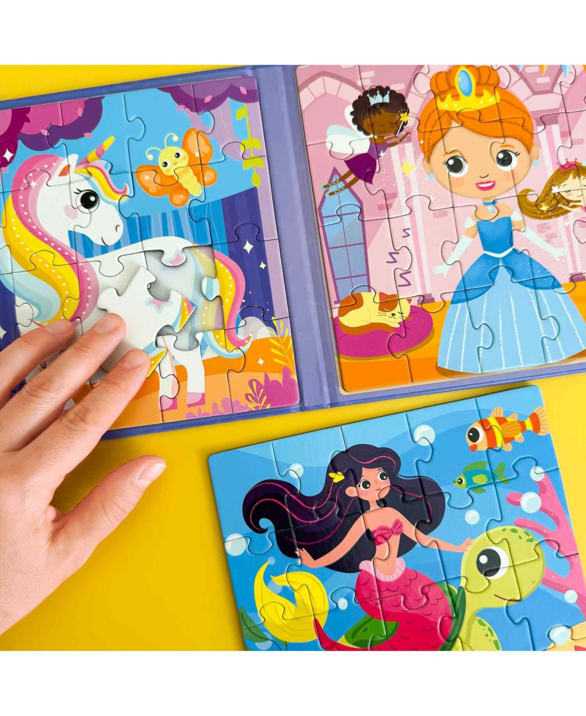 Quokka 3x20 Pcs Magnetic Puzzles for Kids - Learning Princess and Unicorn Toy