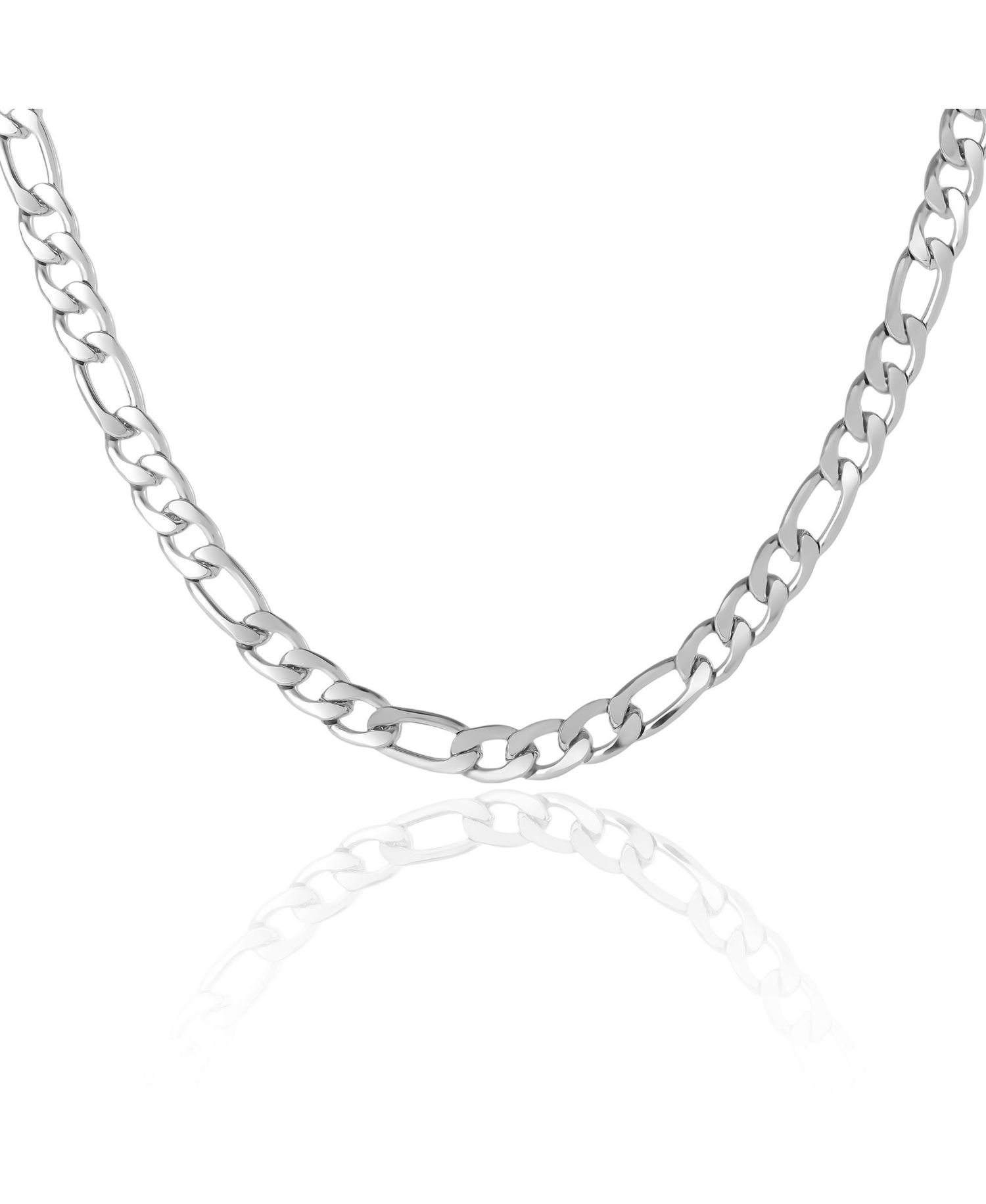Men’s Figaro Chain Necklace, Silver-Tone 22'' Links