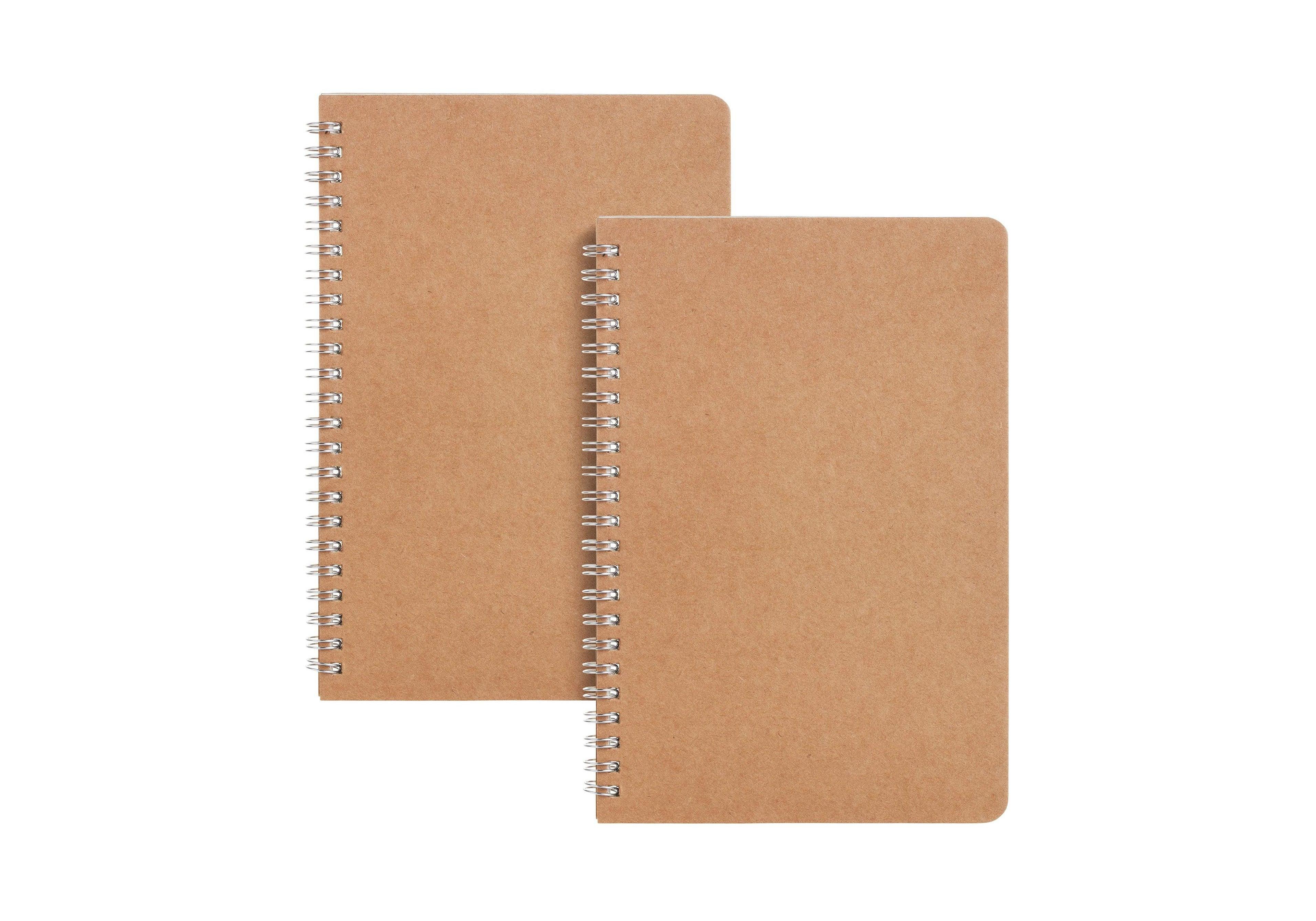 Mr. Pen Spiral Notebook, A5, Kraft Cover, 2 Pack, 80 Pages, Sketch