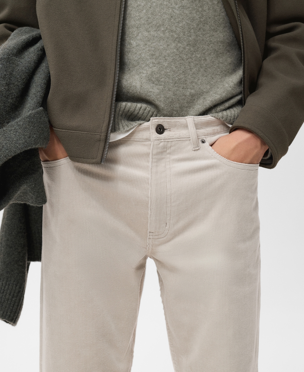 Mango Men's Corduroy Regular-Fit Pants