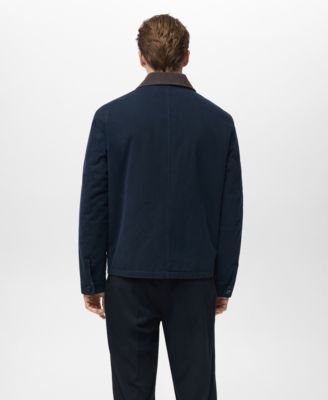 Men's Corduroy Collar Quilted Jacket