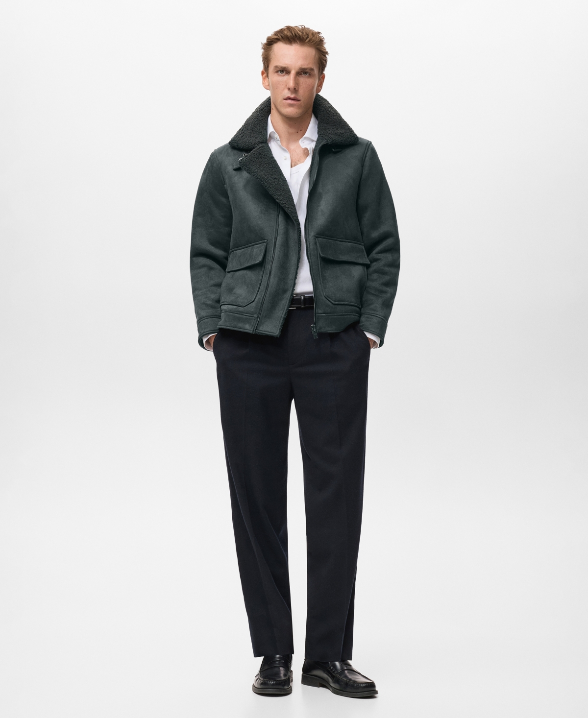 Mango Men's Double Face Fleece Effect Jacket