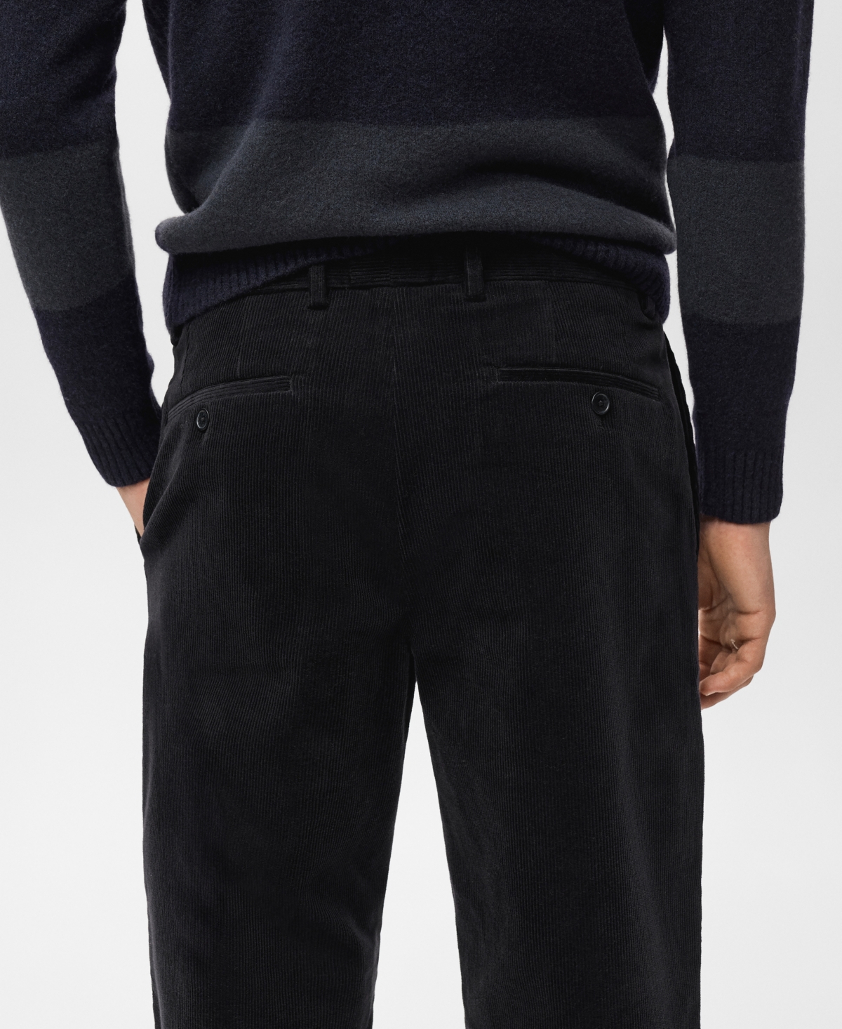 Mango Men's Regular Fit Corduroy Cotton Pants