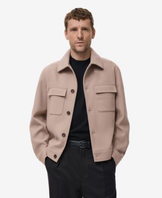 Mango Men's Lapel Pockets Wool Effect Jacket - Macy's