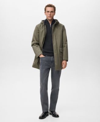 Men's Water-Repellent Hood Quilted Parka