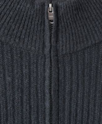 Men's Zip Neck Ribbed Sweater