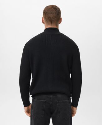 Men's Ribbed-Knit Zipper Cardigan