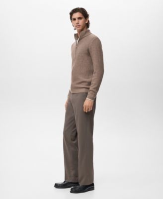 Men's Ribbed-Knit Zipper Cardigan