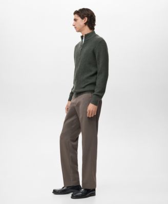 Men's Ribbed-Knit Zipper Cardigan