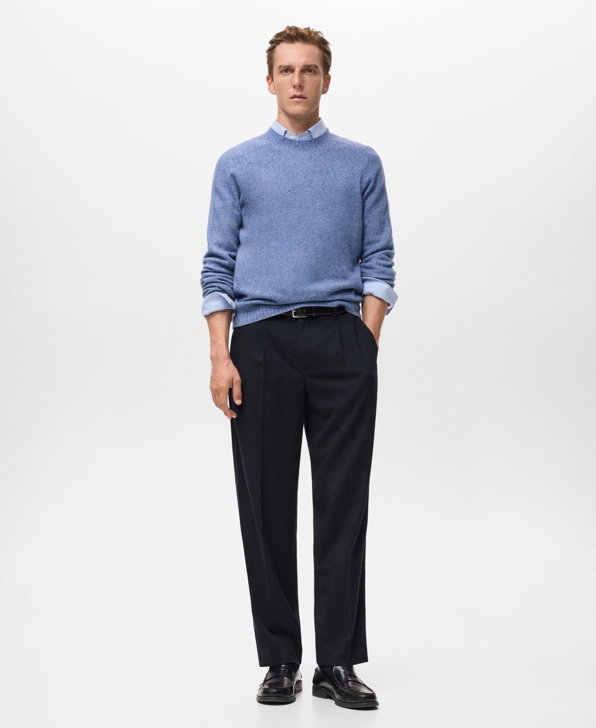 Mango Men's Knitted Wool Blend Sweater