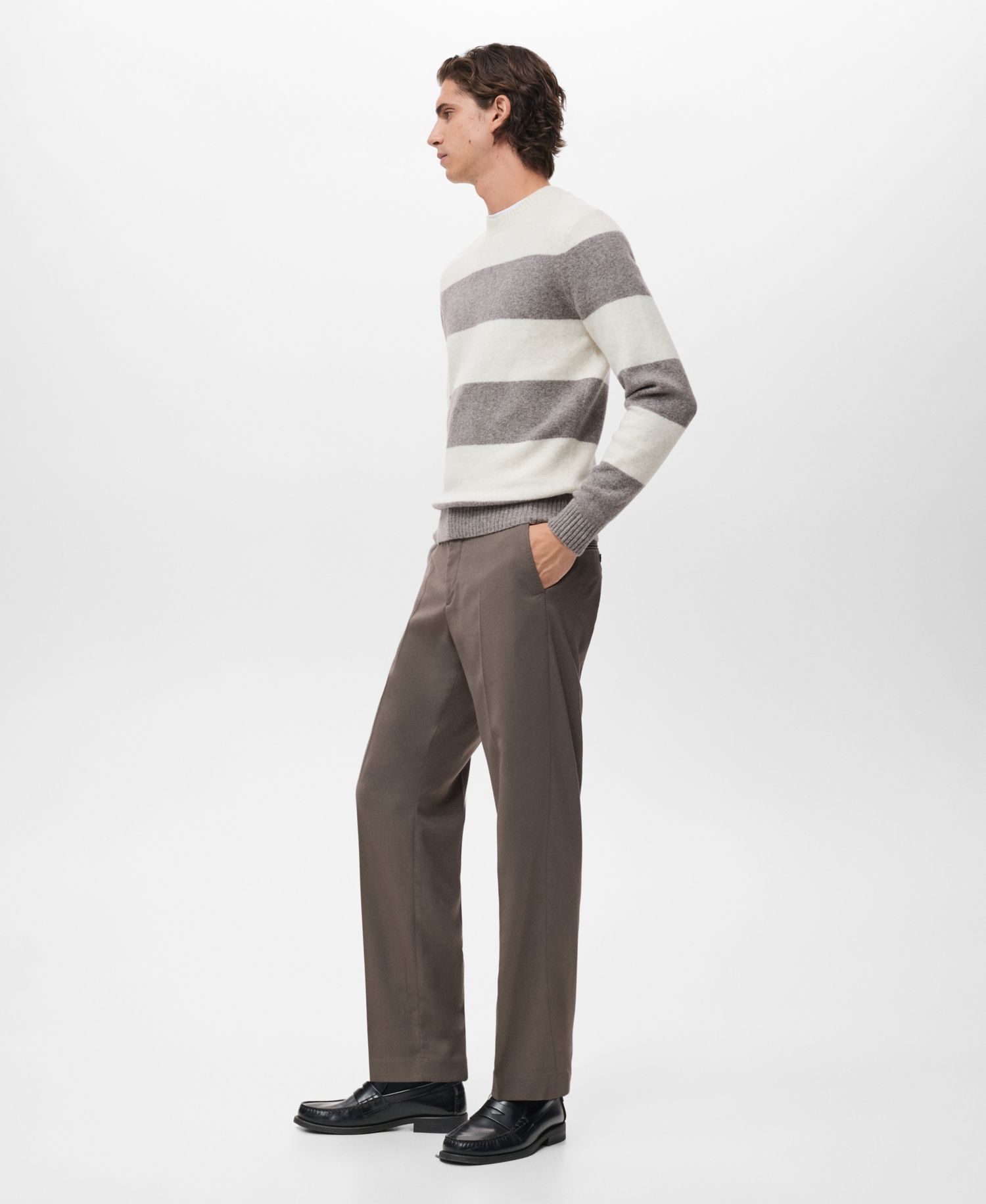 Men's Wool-Blend Striped Sweater