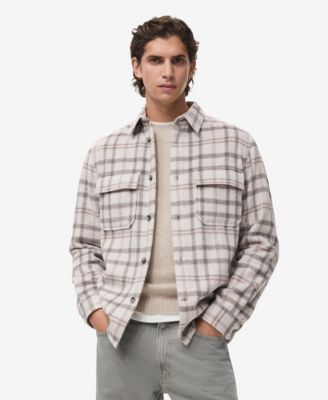 MANGO - Men's Check Flannel Overshirt
