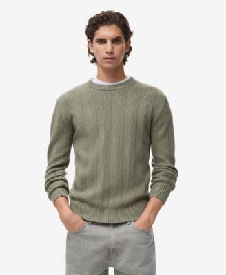Men's Herringbone Structured Sweater
