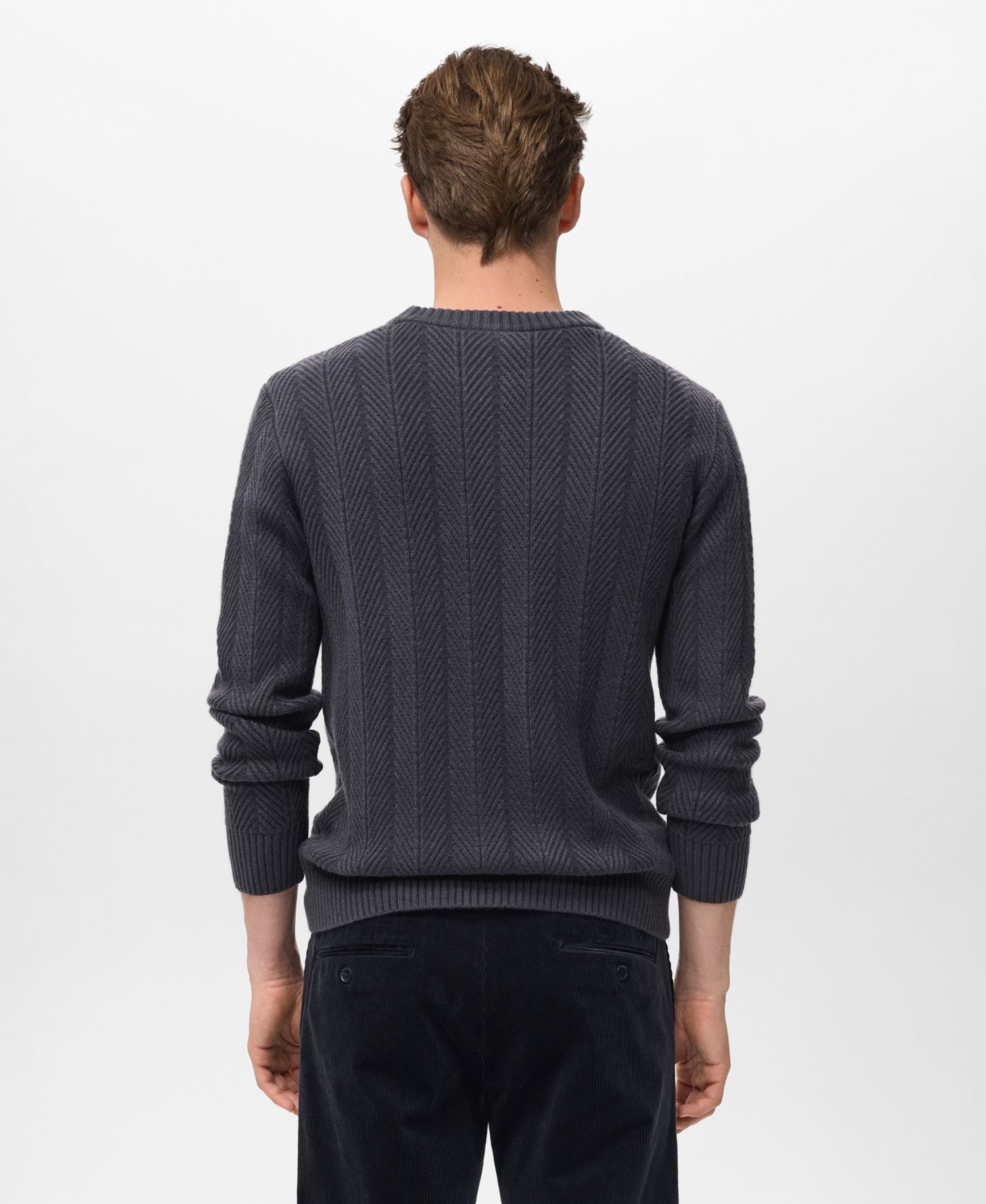 Men's Herringbone Structured Sweater