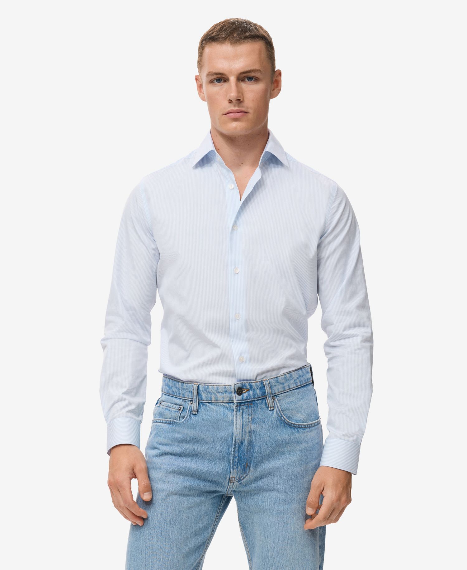 Men's Cotton Striped Slim-Fit Shirt