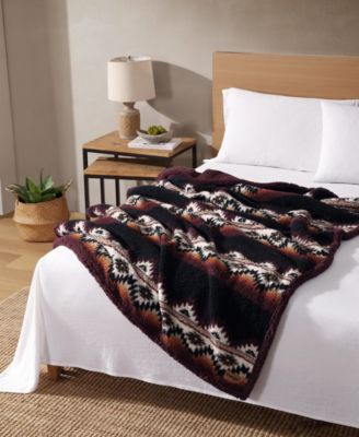 Mountain Fog Printed Sherpa Throw, 50" x 70"