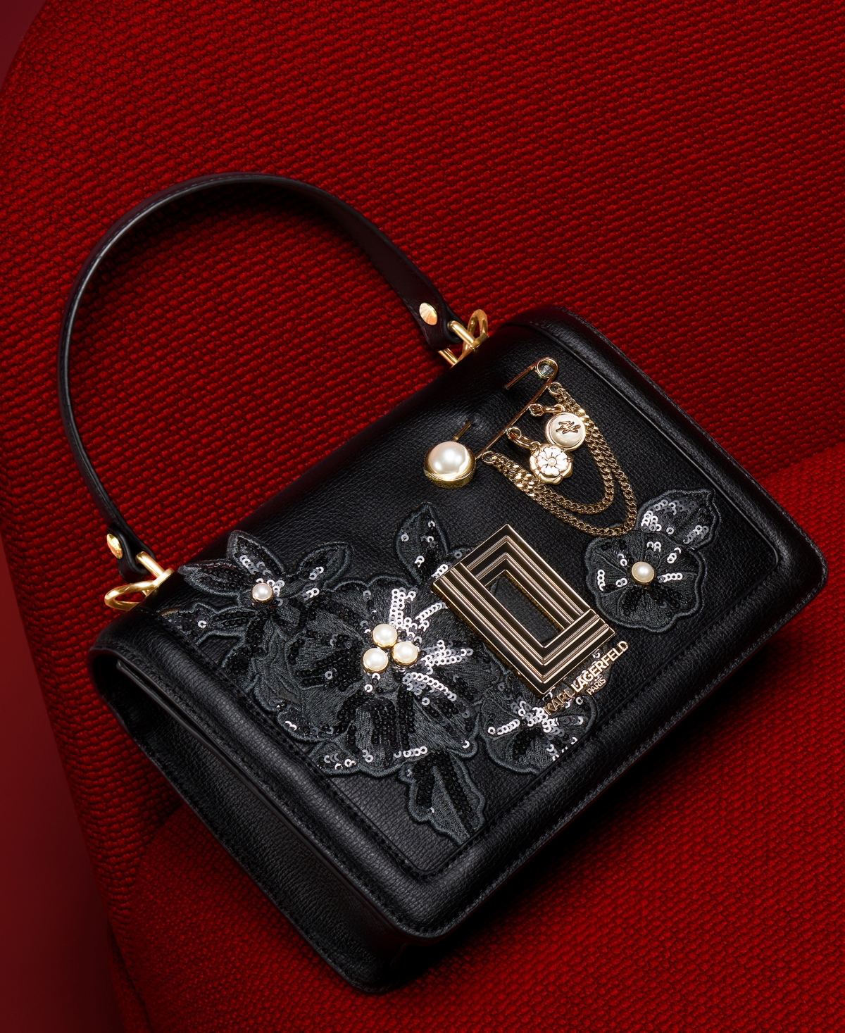 Karl Lagerfeld Paris Simone Front Flap Mini Crossbody Bag