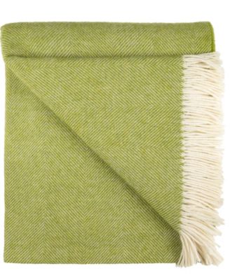 Shetland Lambswool Herringbone Throw, 55" x 72"