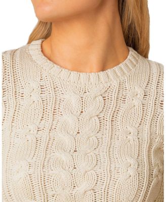 Women's Organic Peasant Sleeve Cable Sweater