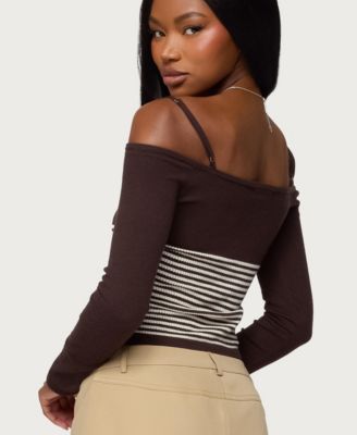 Women's Darya Striped Off Shoulder Knit Top