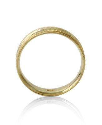 Men's Engraved Wedding Band in 14k Gold