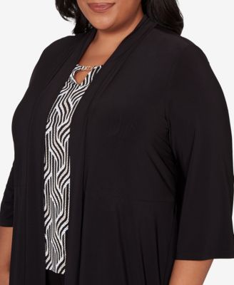 Plus Size Seville Border Print Two in One Top