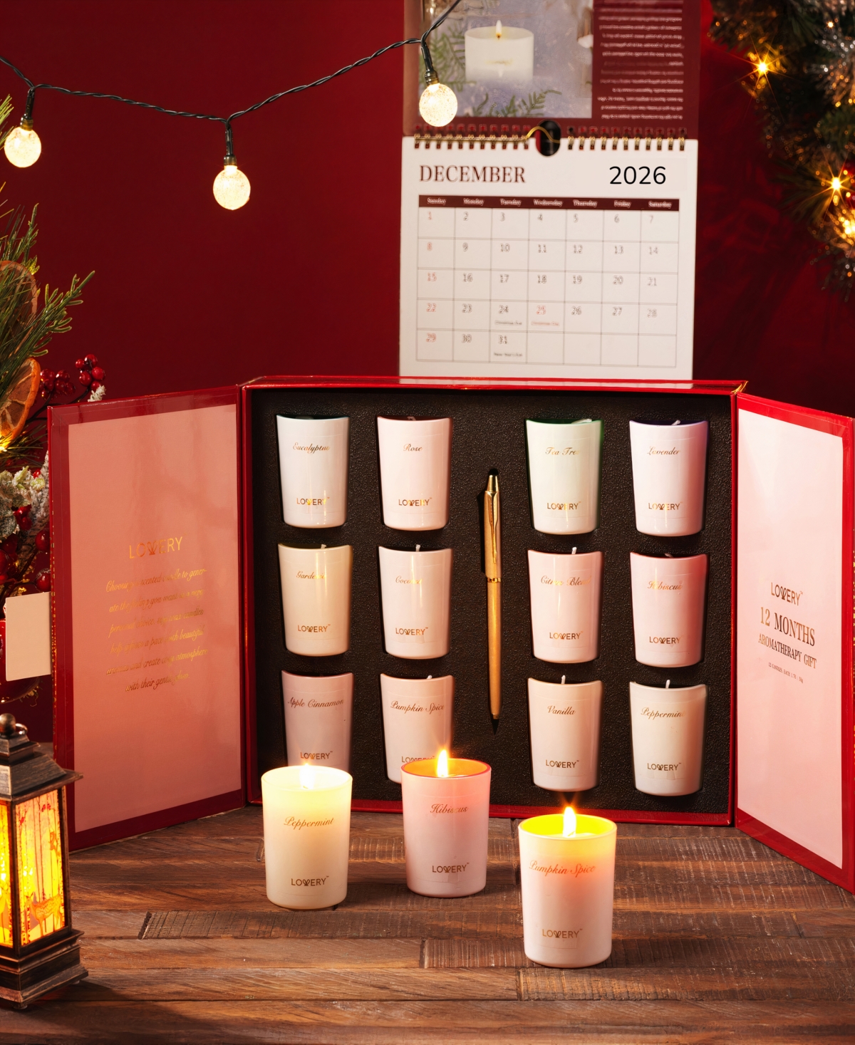 Lovery 14-Pc. Limited Edition Candle Advent Calendar Aromatherapy Gift Set