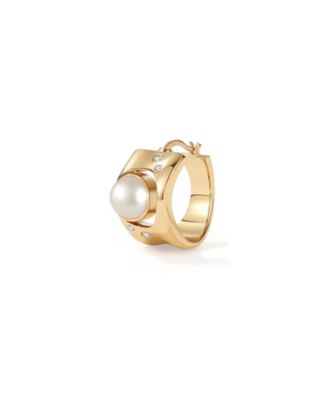 Dawn Light Pearl Hoop Earrings