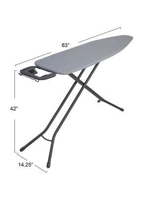 Ultra Ironing Board, 4-Leg, with Iron Rest, Matte Black Frame, Grey Cover