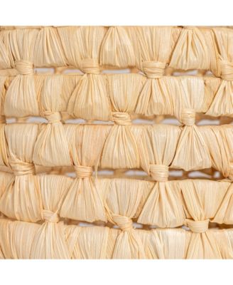 Handwoven Corn Leaf Waste Basket, Natural