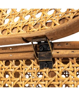 Modern Decorative Oval Woven Rattan Storage Boxes, Set of 2 Sizes, Dark Brown Finish