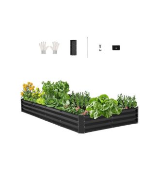 Metal Raised Garden Bed, Galvanized Outdoor Planter Box