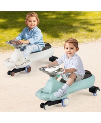 Kids Wiggle Car with Flashing Wheels, Music & Storage