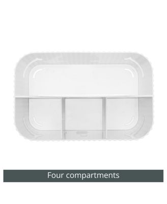 4-Section Fluted Storage Caddy Organizer with Handle - Sand Brown