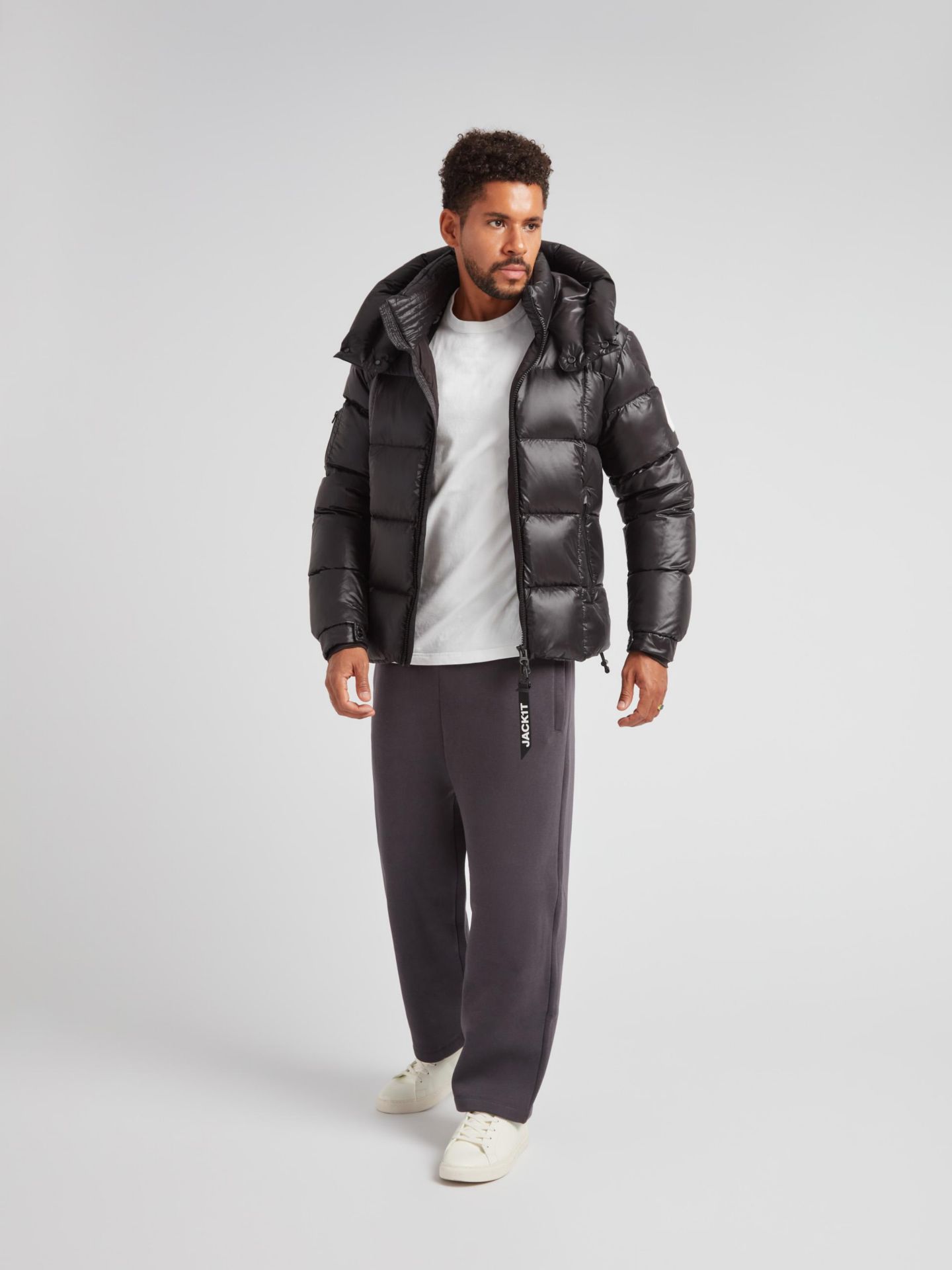 Мужская куртка JACK1T EZ Boxed Hooded Racer Puffer, цвет: Чёрный — фото 6