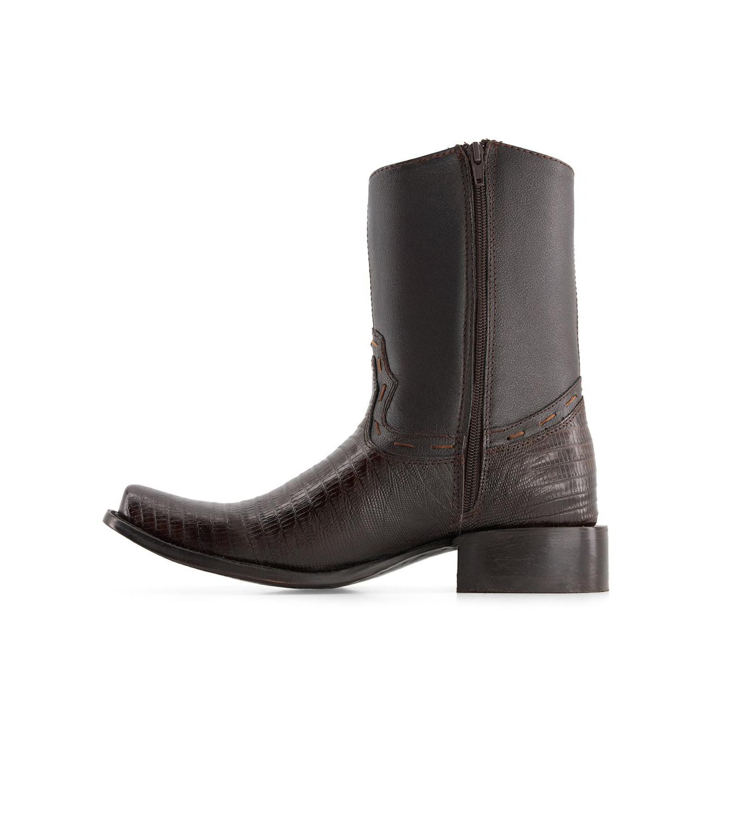 Men's Leather Cowboy Boots with Square Toe
