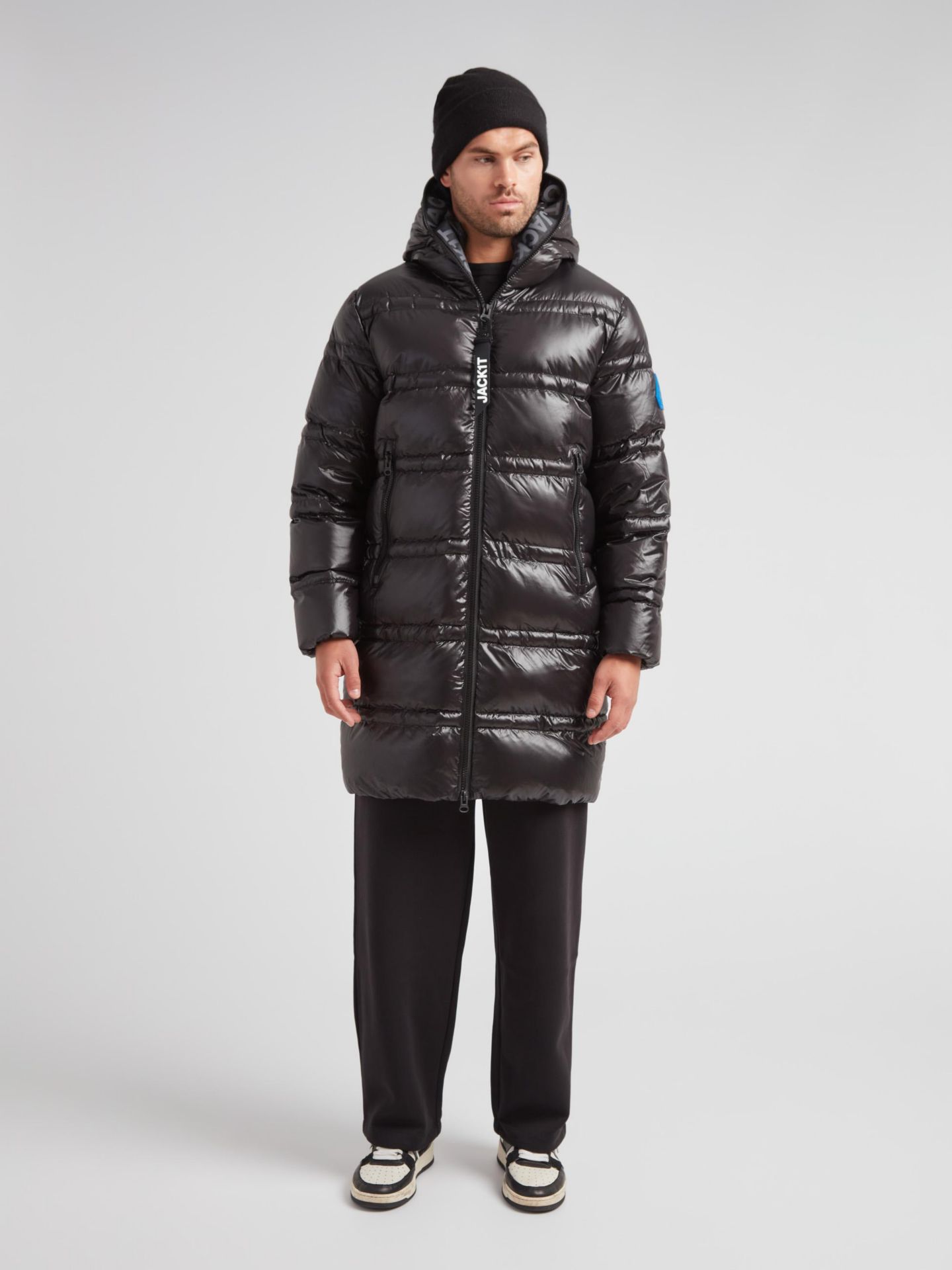 Мужская куртка JACK1T R4D Tramline Hooded Long Puffer, цвет: Чёрный — фото 4