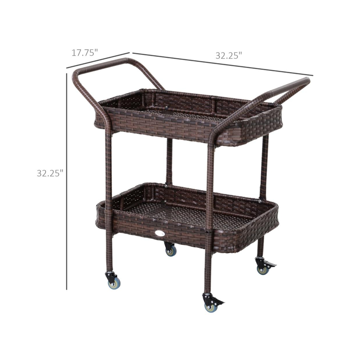 Slickblue Portable Outdoor Grill Cart with Prep Space and Storage