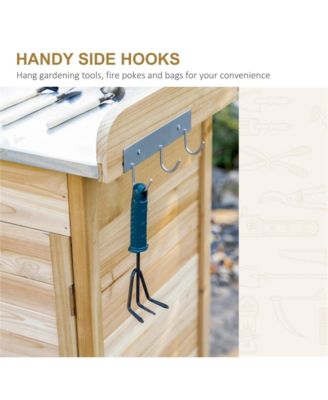 Wooden Potting Bench with Open Shelf Storage for Gardening Needs