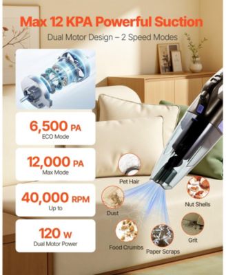 Handheld Vacuum, Cordless Portable Cleaner with HEPA Filter & Brushes, Lightweight and Powerful Suction for Car, Home, Office, Pet Hair