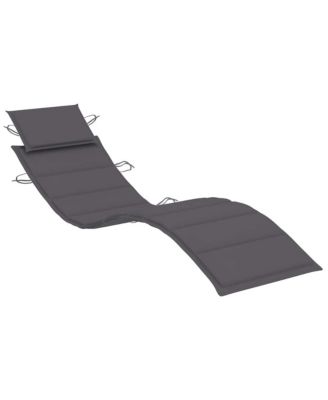 Sun Lounger Anthracite Solid Acacia Wood, Fabric  lounge chairs