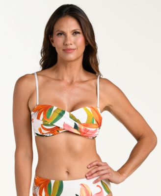 La Blanca - Women's Jungle Blossoms Twist Bandeau Swim Top