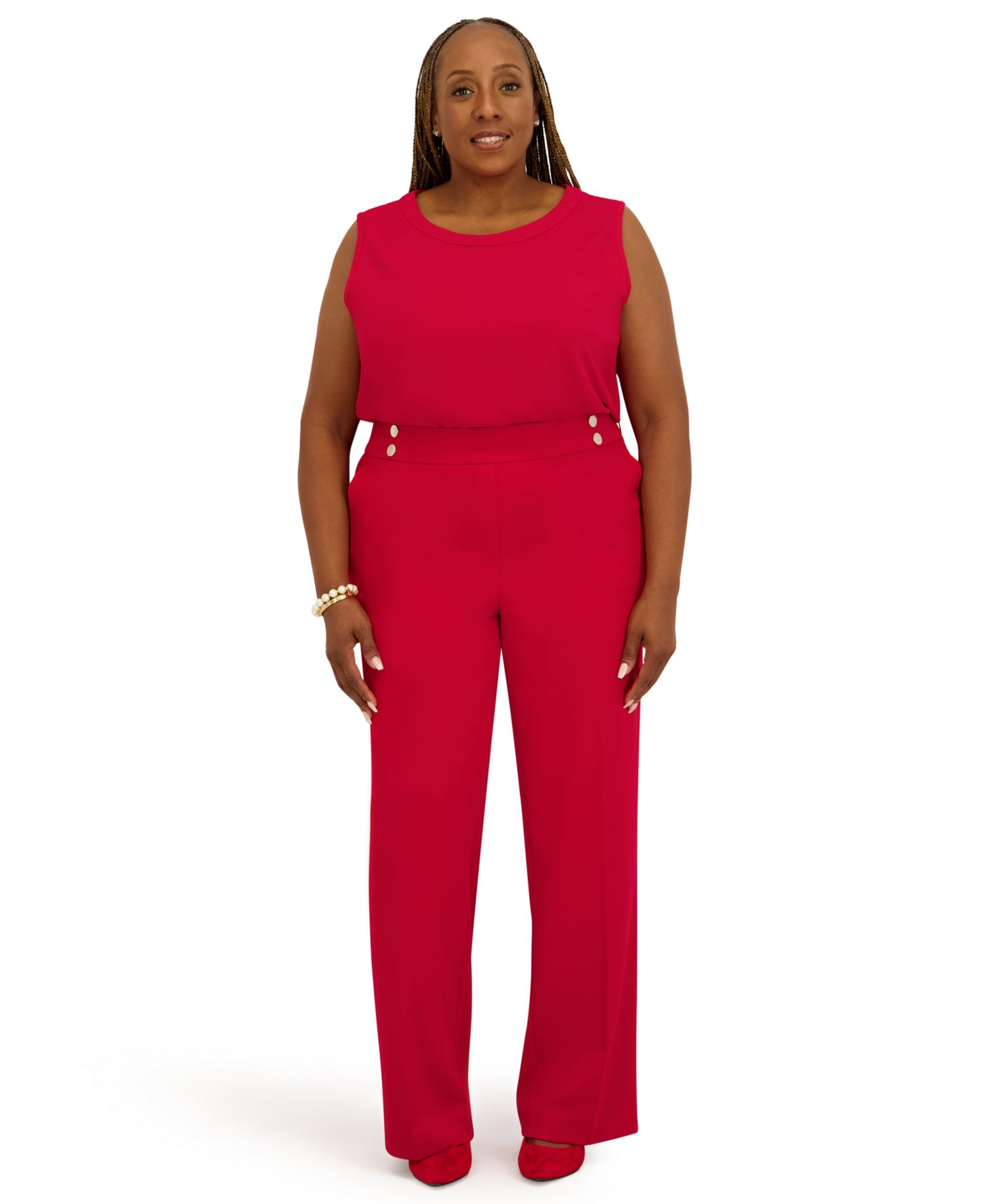 Women's Crew Neck Sleeveless Top, Regular and Plus Size