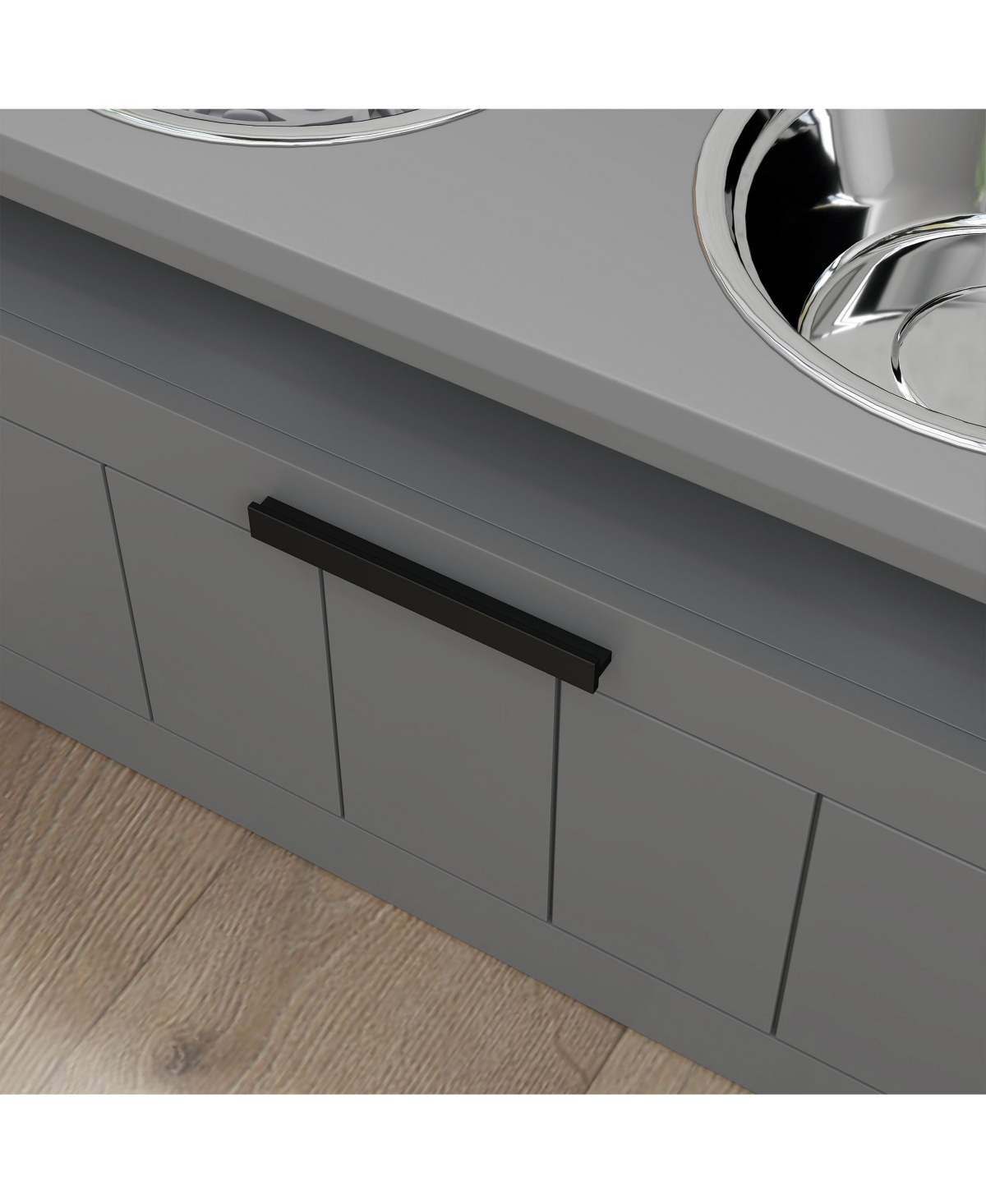 PawHut Elevated Dog Bowls, Raised Dogs Bowl Sd with 25L Storage Drawer