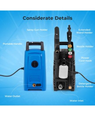 1900 PSI 1.8 GPM Electric Pressure Washer with 4 Quick Connect Nozzles