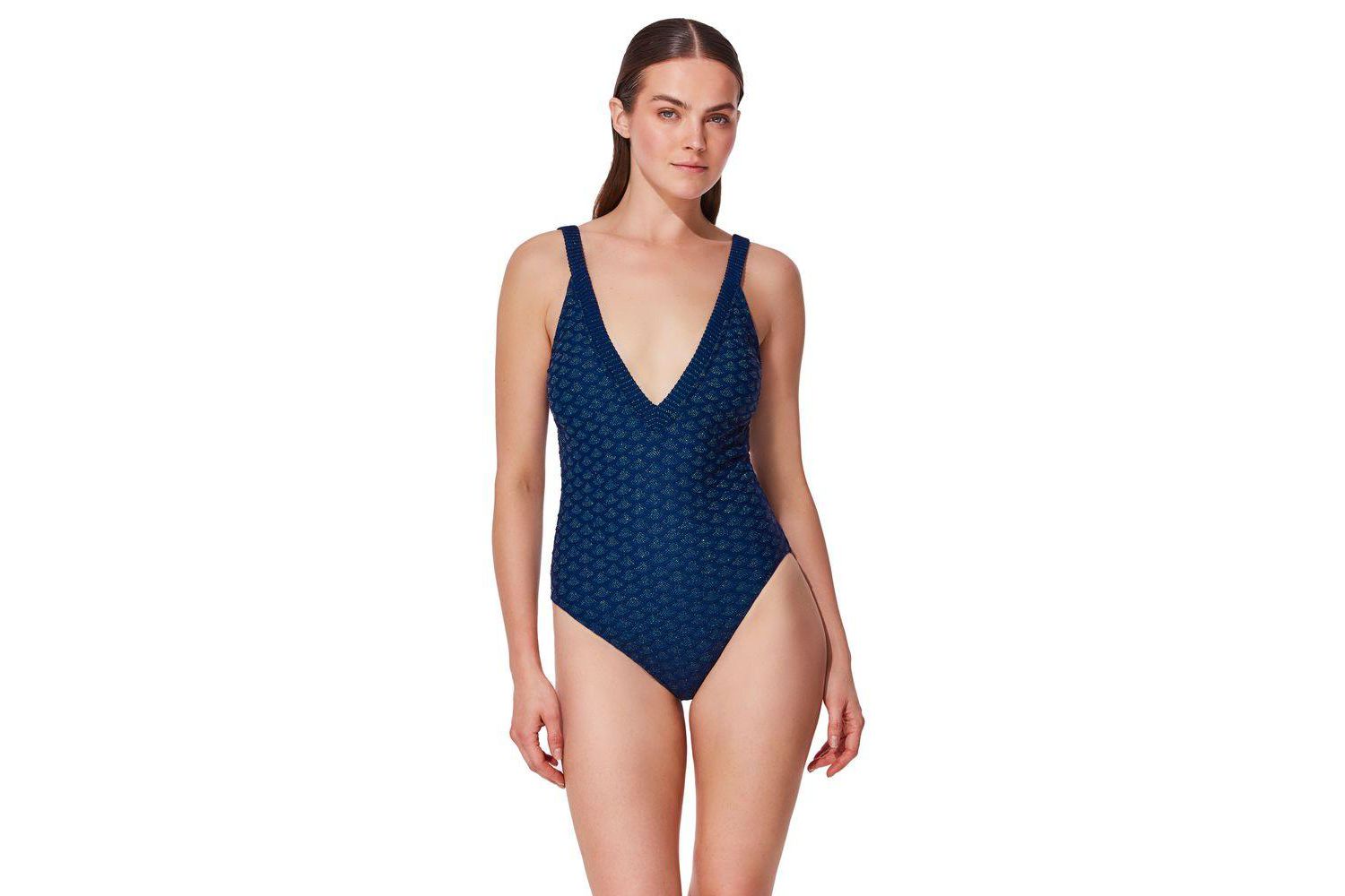 Women's Scaled Up Deep V Knit One Piece