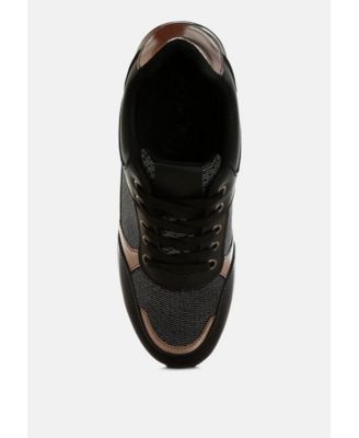 Womens Vespera Faux Leather & Mesh Sneakers